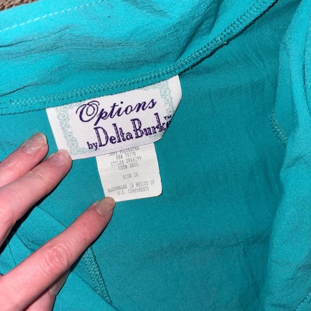 Vintage Turquoise and gold zip-up tracksuit jacket - Picture 6 of 7
